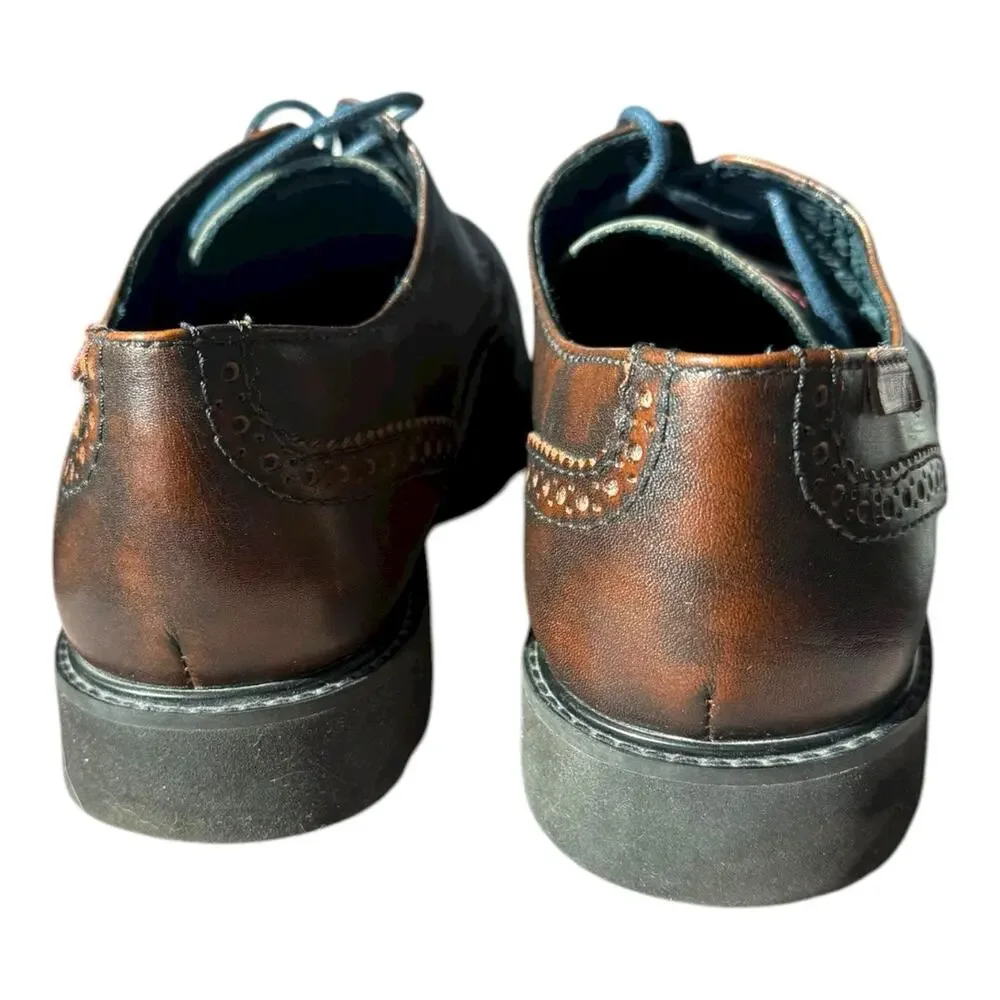 Pikolinos Wingtop Light Weight Brown Blue Leather Sz 39 6.5M/8.5W Oxford Loafers